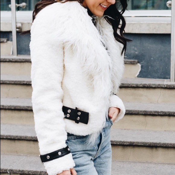 Moto style Faux Fur Jacket bought on Revolve - Picture 6 of 6